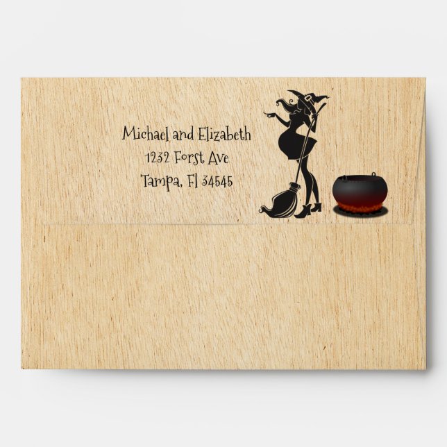 Halloween Witch October Baby Shower  Envelope (Back (Top Flap))