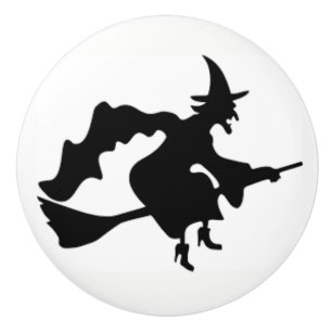 Halloween Witch on a ceramic door knob and pulls