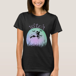 Halloween witch on broomstick T-Shirt