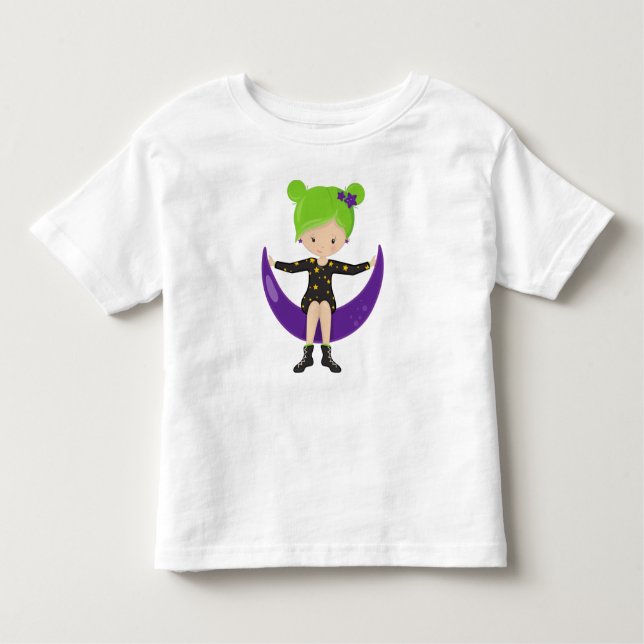 Halloween, Witch On The Moon, Trick Or Treat, Boo Toddler T-Shirt (Front)
