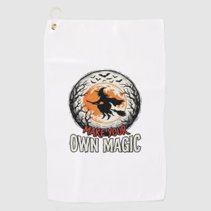 Halloween Witch Own Magic Vintage Shirt Design_1 Golf Towel