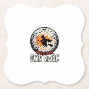 Halloween Witch Own Magic Vintage Shirt Design_1 Paper Coaster
