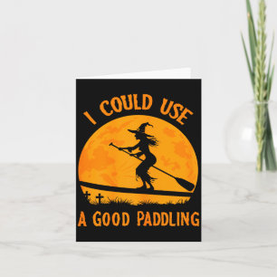 Halloween Witch Paddleboarder Sup Standup Paddling Card