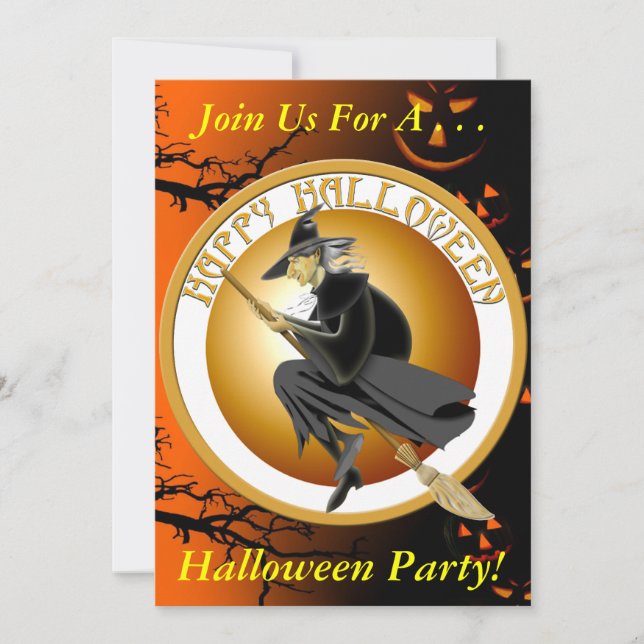 Halloween Witch Party Invitation (Front)