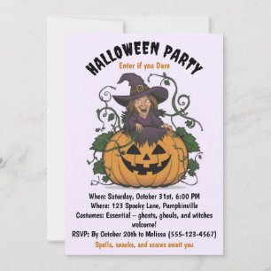 Halloween Witch Party Invitation