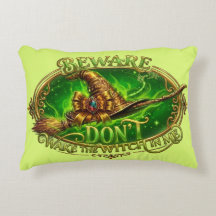 Halloween Witch Phrase Cozy Decorative Pillow