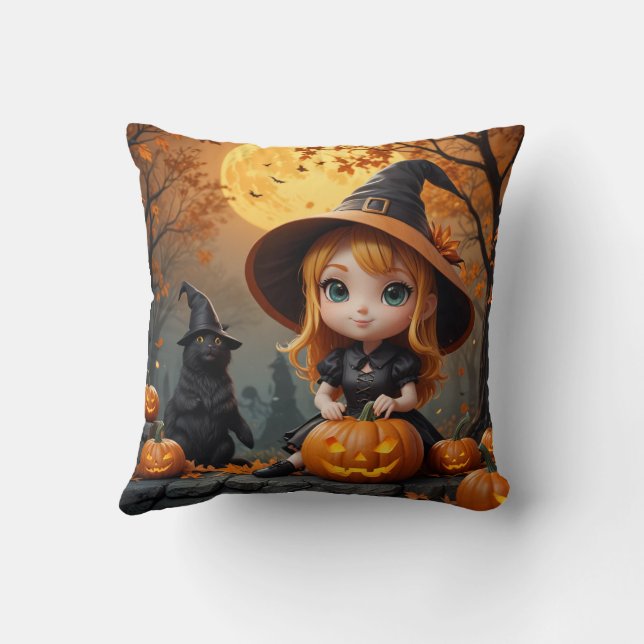 Halloween witch pillow cushion (Back)