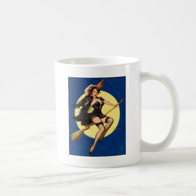 Halloween Witch Pin Up Girl Coffee Mug (Right)