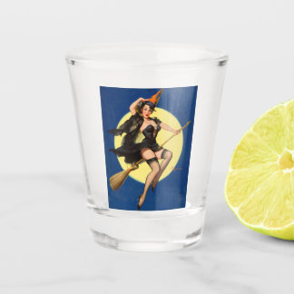 Halloween Witch Pin Up Girl Witch Shot Glass