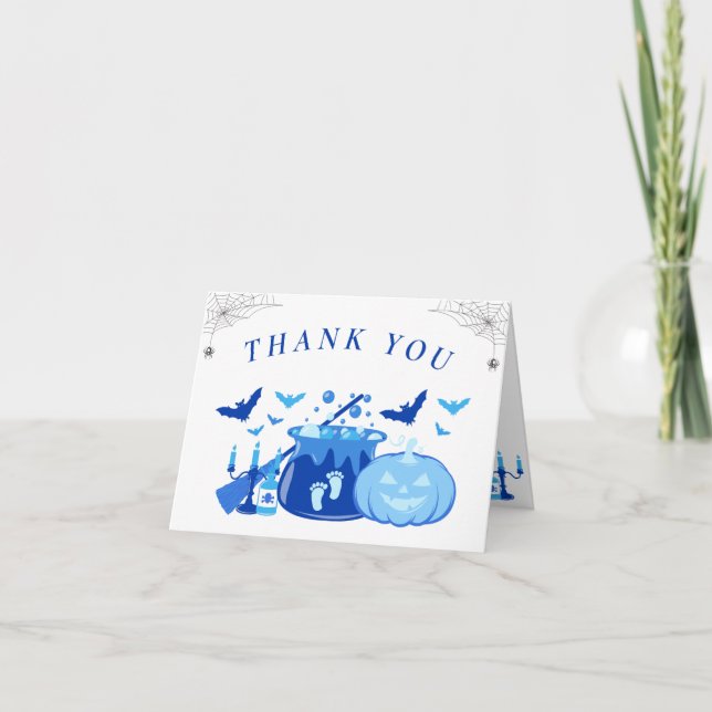 Halloween Witch Pink Baby Shower Thank You (Front)