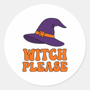 Halloween Witch please Classic Round Sticker