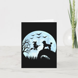 Halloween witch poodle card