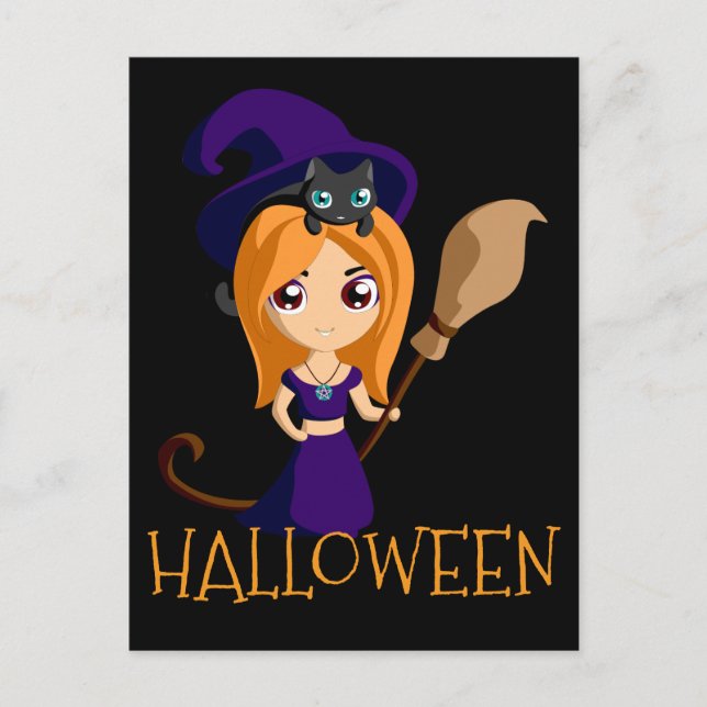 Halloween Witch Postcard (Front)