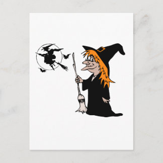 halloween witch postcard