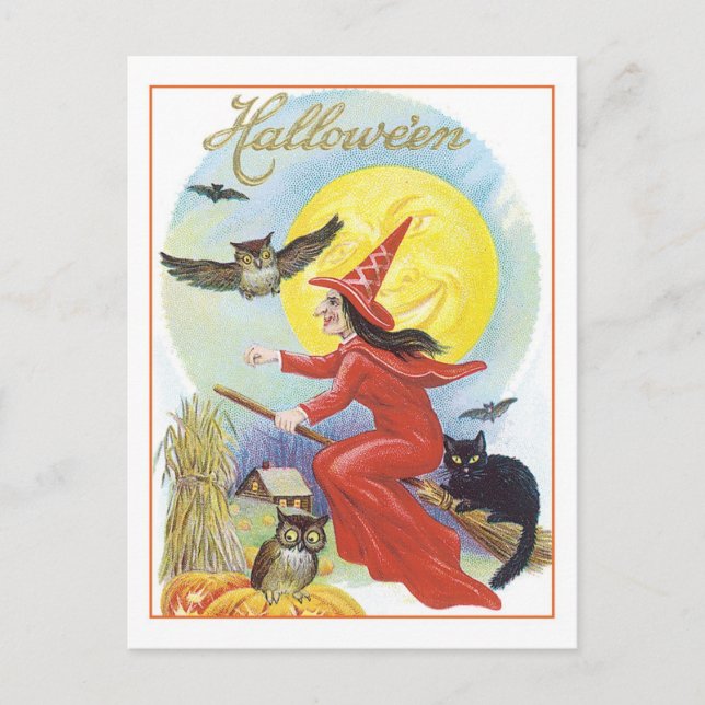 Halloween Witch Postcard (Front)