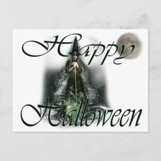 Halloween witch postcard (Front)