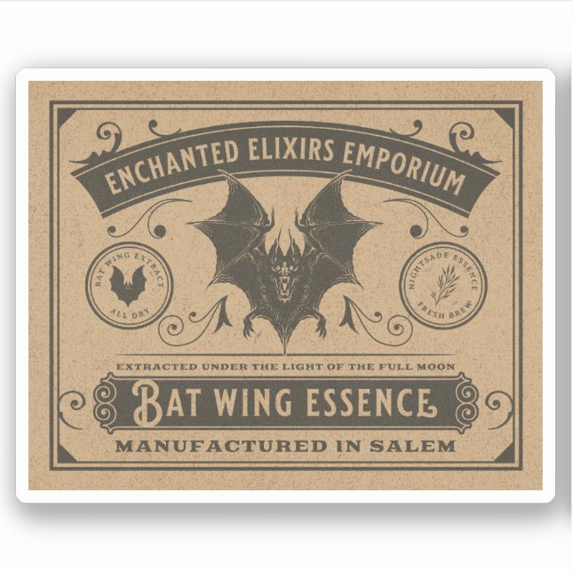 Halloween Witch Potion Apothecary Bottle Label (Front)