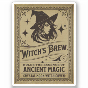 Halloween Witch Potion Apothecary Bottle Label