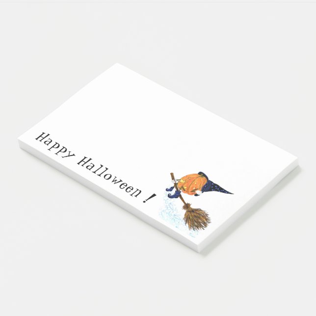 Halloween Witch Pumpkin Flying Funny Post-it Notes (Angled)