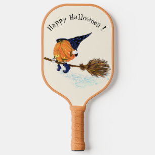 Halloween Witch Pumpkin Flying Pickleball Paddle