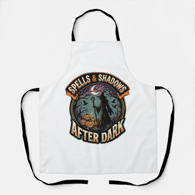 Halloween Witch Pumpkin Night Apron (Front)