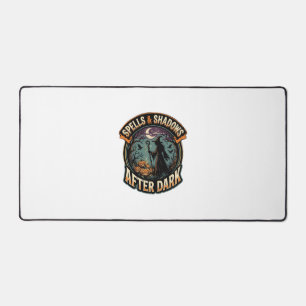 Halloween Witch Pumpkin Night Desk Mat