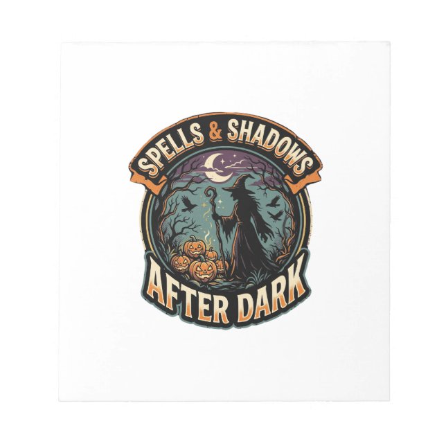Halloween Witch Pumpkin Night Notepad (Front)