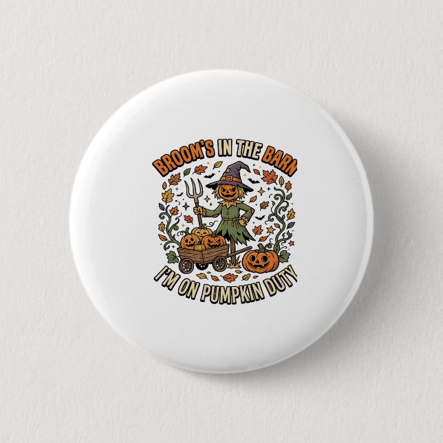 Halloween Witch Pumpkin Patch Humour 6 Cm Round Badge (Front)