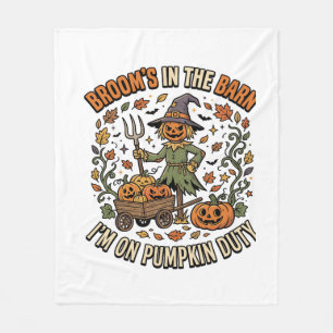 Halloween Witch Pumpkin Patch Humour Fleece Blanket