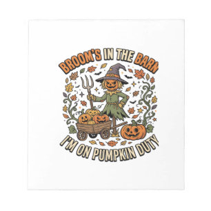 Halloween Witch Pumpkin Patch Humour Notepad