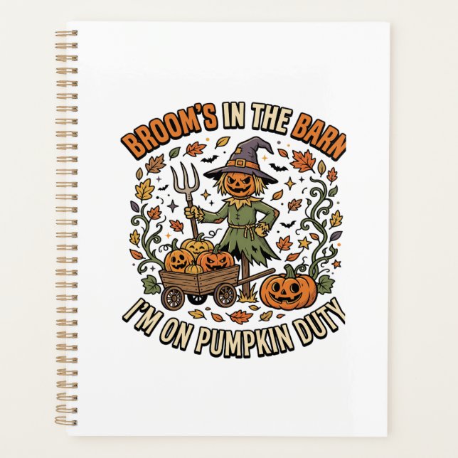 Halloween Witch Pumpkin Patch Humour Planner (Front)