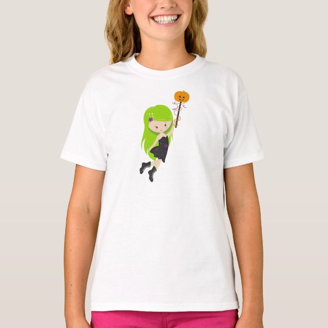 Halloween, Witch, Pumpkin, Trick Or Treat, Boo T-Shirt (Front)