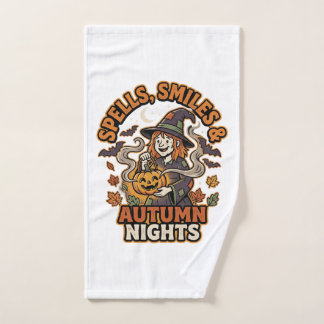 Halloween Witch Pumpkin Vibes Hand Towel