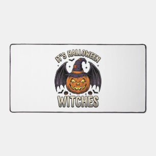 Halloween Witch Pumpkin Vintage Bat Shirt_1 Desk Mat