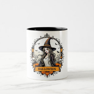 Halloween Witch & Pumpkins Classic Coffee Mug - Sp