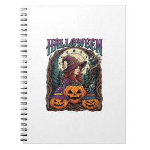 Halloween Witch Pumpkins Moon Phases_1 Notebook