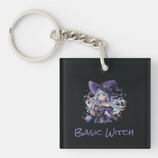 Halloween/Witch/purple  Key Ring (Front)