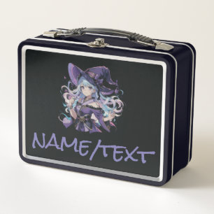 Halloween/Witch/purple Pillowcase Metal Lunch Box