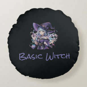 Halloween/Witch/purple Round Cushion