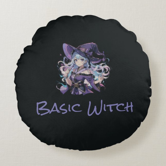 Halloween/Witch/purple Round Cushion (Front)