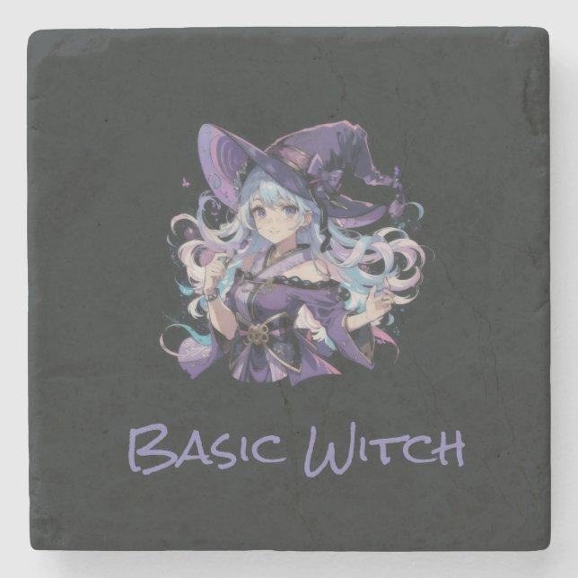 Halloween/Witch/purple Stone Coaster (Front)