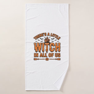 Halloween Witch Quote Vintage Vector Design_1 Bath Towel
