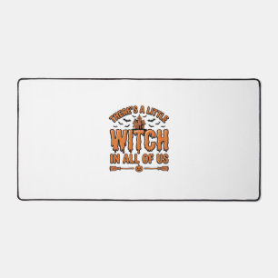 Halloween Witch Quote Vintage Vector Design_1 Desk Mat