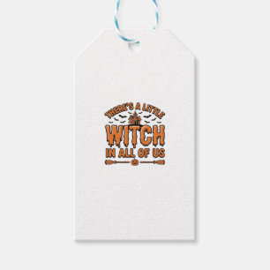 Halloween Witch Quote Vintage Vector Design_1 Gift Tags