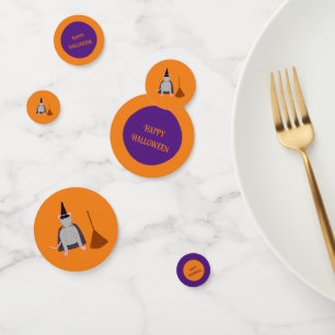 Halloween Witch Rat and Broom Custom Confetti