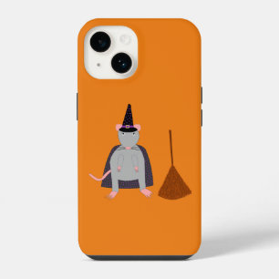 Halloween Witch Rat and Broom iPhone 14 Case
