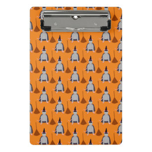 Halloween Witch Rat and Broom Patterned Mini Clipboard