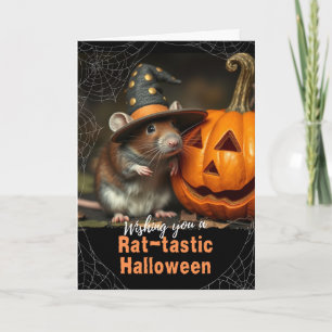 Halloween Witch Rat Rat-tastic Jack o Lantern Card