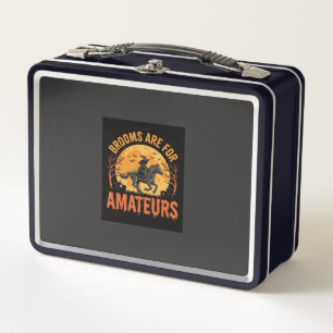 Halloween Witch Rider Horse Brooms Are For Amateur Metal Lunch Box