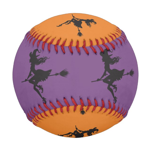 Halloween Witch Riding Broom Thunder_Cove Baseball (Front)